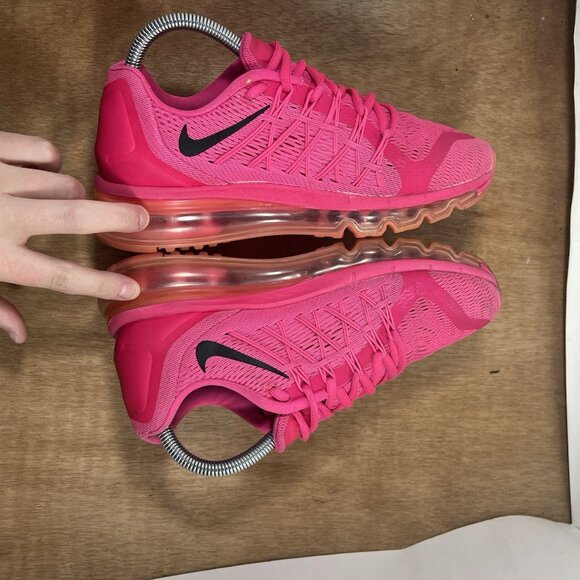 Nike Air Max 2015 Women’s Size 7.5 Triple Hot Pink Athletic Running Shoes Swoosh - Picture 6 of 9